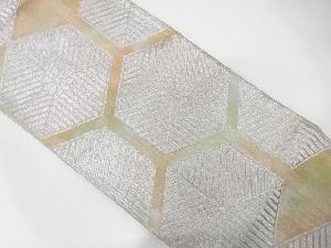 アンティーク　亀甲に花模様織り出し袋帯（着用可）